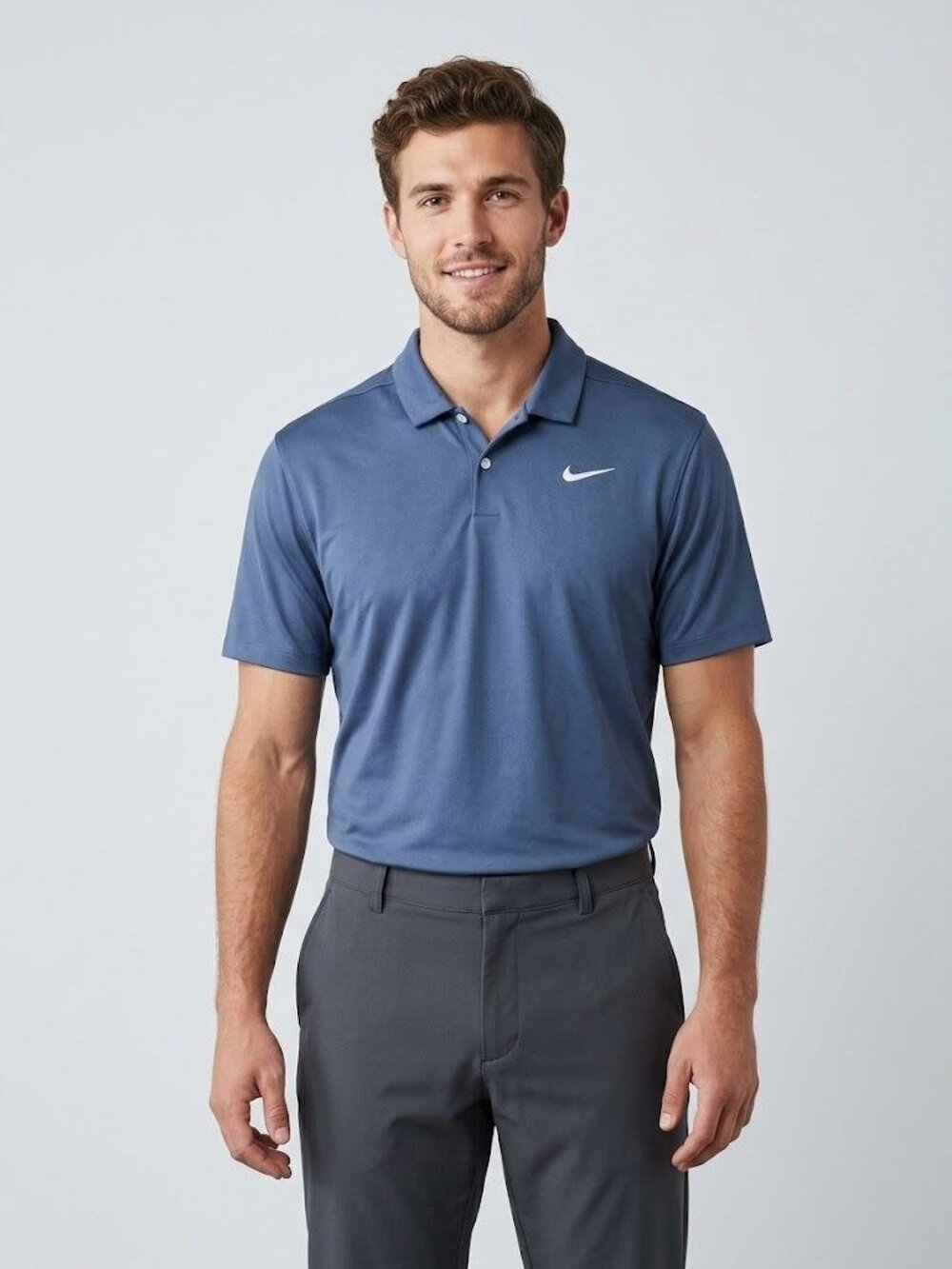 Nike Dri-Fit Mens Performance Polo Shirt XL Blue Short Sleeve Lightweight